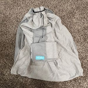 Moby Ring sling, gray striped, brand new, reversible